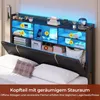 AODEMOKO Polsterbett 140x200 cm mit LED-Beleuchtung und 2 Produktbild-Vorschau 4