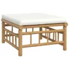 Sgabello da giardino con cuscino bianco crema in bambù Anteprima dell’immagine prodotto 1