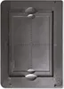 A dark gray scanner accessory with measurement markings. Produktbild-Vorschau