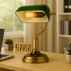 Tischleuchte, Bankerlampe, Zugkette, altmessing, grün, H 36 Produktbild-Vorschau 1