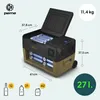 A portable refrigerator with dimensions and capacity indicated. Náhled obrázku produktu