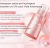 A product shot of a pink serum bottle with marketing text and graphics. Produktbild-Vorschau
