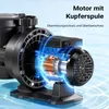 Wiltec Poolpumpe 18600 l/h 750 W für 74-110m³ Pools, Produktbild-Vorschau 7