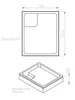 Technical drawings of a shower tray with dimensions and labels in German. Produktbild-Vorschau