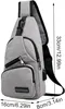Herren Sling Bag Crossbody Tasche mit USB Port, A0575 Grau Produktbild-Vorschau 5