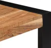 Close-up of a wooden tabletop with a black metal frame. Produktbild-Vorschau