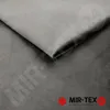 A close-up view of gray velvet fabric, folded to show its texture and sheen. Watermarks and a logo are visible. Produktbild-Vorschau
