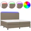 vidaXL Boxspringbett mit Matratze & LED Taupe 200x200 cm Produktbild-Vorschau 3