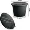 6X Blumentopf 34cm mit Untersetzer 30cm Pflanzkübel Grau Produktbild-Vorschau 9