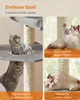 A collage of images showcasing a cat tree with different features and cats interacting with it. Produktbild-Vorschau
