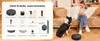 A woman and a dog are in a living room with a robot vacuum cleaner. Voir les images du produit