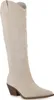 A single cream-colored cowboy boot is shown against a white background. Produktbild-Vorschau