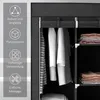 Schwarzer Stoffschrank mit 8 Regalen und 2 Kleiderstangen, Produktbild-Vorschau 6
