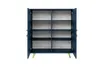 An open navy blue cabinet with multiple shelves, set against a white background. Podgląd zdjęcia produktu