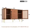 okwish Kommode mit 2 Türen und 3 Schubladen, Rattan Produktbild-Vorschau 7