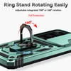 Close-up of a phone case with a rotating ring stand and camera cover. Produktbild-Vorschau