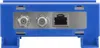 The back panel of a blue electronic device with two coaxial connectors and one Ethernet port. Anteprima dell’immagine prodotto