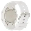 The back of a white digital watch with a white strap. Produktbild-Vorschau