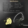 A product image showing specifications and two in-ear headphones. Podgląd zdjęcia produktu