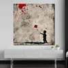 Abstrakt Kind mit Drachen Street Art Leinwandbild Wandbild Produktbild-Vorschau 2