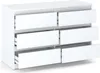 Commode 6 tiroirs Blanc Mat 100x33,5x71,5 Sideboard Armoire Voir les images du produit 3