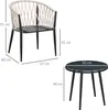 Outsunny 3tlg. Gartenmöbel Set, Garten-Bistroset inkl. 1 Produktbild-Vorschau 3