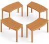 4-teiliges gebogenes Gartenbank-Set aus Akazienholz Produktbild-Vorschau 1