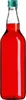 A single glass bottle filled with a red liquid and a green screw-on cap, isolated on a white background. Náhled obrázku produktu