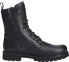 A studio shot of a black leather boot. Voir les images du produit