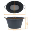 Metallwanne oval mit Griffen 59 x 36 cm - dunkelgrau - Produktbild-Vorschau 2