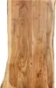 A close-up view of a live edge acacia wood tabletop. Produktbild-Vorschau