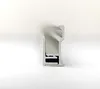 A close-up, side profile of an aluminum profile on a white background. Produktbild-Vorschau