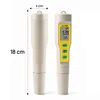 A digital pH meter and thermometer is shown from two angles against a white background. Dimensions are indicated. Voir les images du produit