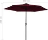 vidaXL Ombrellone con asta in metallo 300 cm rosso bordeaux Anteprima dell’immagine prodotto 13
