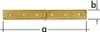 A top-down view of a brass hinge with measurement indicators. Produktbild-Vorschau