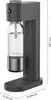 A WMF Element One Wassersprudler (water carbonator) is shown in a studio setting with dimensions indicated. Produktbild-Vorschau