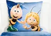 A close-up of a pillowcase with cartoon bees on it, placed on a bed. Produktbild-Vorschau