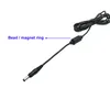 A black power cord with a DC barrel connector and a magnetic ring. Podgląd zdjęcia produktu