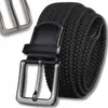 Elegante cintura elastica in tessuto nero solido Anteprima dell’immagine prodotto 1