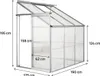 Polycarbonat-Anlehngewächshaus "Dill" 190 x 125 x 195 cm - Produktbild-Vorschau 4