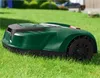 A robotic lawnmower is shown on a green lawn. Produktbild-Vorschau