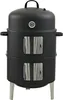 A black smoker grill with silver legs and handles, shown against a white background. Produktbild-Vorschau