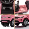 A collage of four close-up images of a pink toy Land Rover Discovery car, showing different angles and details. Anteprima dell’immagine prodotto