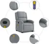 vidaXL Massagesessel mit Aufstehhilfe Hellgrau Stoff Produktbild-Vorschau 7
