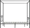 vidaXL Himmelbett-Gestell Grau Metall 160 x 200 cm Produktbild-Vorschau 3