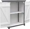 An open white and gray storage cabinet with two shelves. Produktbild-Vorschau