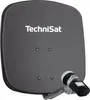 A satellite dish with a LNB attached, shown against a light gray background. Produktbild-Vorschau