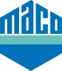 A hexagonal logo with the word MACO in blue letters. Produktbild-Vorschau