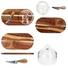 Brie 3tlg Käsebrett Set Servierbrett mit Glasglocke & Produktbild-Vorschau 4