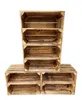 4er Vintage Holzkisten Geflammte mit Regalbrett - 40x30x24 Produktbild-Vorschau 1